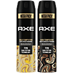 Axe Gold Temptation + Dark Temptation Deodorant Sprays - Dual Action 215 ml (Pack of 2)