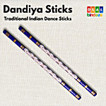 DealBindaas Big PVC Sandheda Print Dandiya Sticks - Assorted Colour 1 Pair