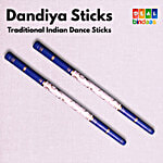 DealBindaas Big PVC Heavy Sandheda Gold Dandiya Sticks - Assorted Colour 1 Pair