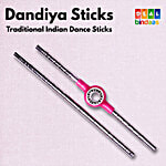 DealBindaas Big Steel Aata PVC Bearing Dandiya Sticks - Assorted Colour 1 Pair