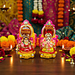 Mangal Bhavan Fabric Decorated Ganesh Lakshmi Idol Set 2 pcs