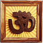 Mangal Bhavan Handcrafted Cow Dung Om Wall Hanging Frame 1 pc