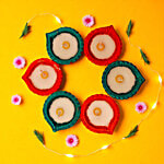 House of Festivals Designer Wax Diya 6 pcs