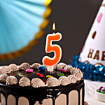 Prosperro Lumo  By Parkash Digit Birthday Candle - Orange, 5 1 pc