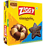 Ziggy Choco Vanilla Donut Cake & Choco Star Cake With Sprinkles Celebration Pack 190 g (2 x 44 g + 2 x 51 g)