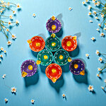 House of Festivals Clay Diya Set 9 pcs