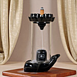Prosperro Lumo  Shivling Shaped Ceramic & Glass Incense Holder - Black 1 pc