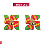 DailySo Diwali Sticker Swastik Ganesha Handicraft Diwali Decoration - Multicolour 2 pcs
