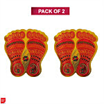 DailySo Diwali Sticker Gold Charan/Paduka Sticker - Gold Metallised Pooja Decoration 2 pcs