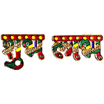 DailySo Diwali Sticker Shubh Labh Handicraft - Meena Design, Multicolour 2 pcs