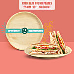 Eco Soul Round Palm Leaf Plates - 25 cm 10 pcs