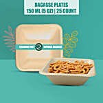 Eco Soul Square Disposable Bowls 150 ml (Pack of 25)