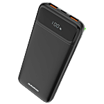 Dubstep Powerblitz X2 10,000mAh Powerbank With Dual USB & Type-C, LED Battery Indicator - Black 1 pc