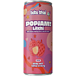 Boba Bhai Popjam! Litchi Fruit Drink With Mango Popping Boba & Nata De Coco 250 ml Can