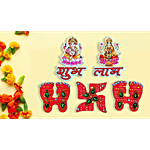 Pearlfiesta MDF Wooden Shubh Labh Sticker 5 pcs