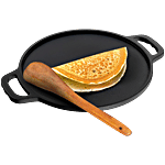 Lifelong Cast Iron Dosa Tawa With Wooden Spatula - 30 cm, Gas & Induction Stove-Friendly 1 pc