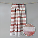 Suntails Waffle Stripe Bath Towel - 240 GSM, Brown, 75 x 150 cm 1 pc