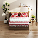 Kopa-Home Queen Size Bedsheet & 2 Pillow Covers Blush/Burgundy Microfabric 152TC, 240 x 220 cm 1 Set