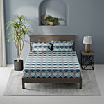 Kopa-Home Queen Size Bedsheet With 2 Pillow Covers Blue Microfabric 152 TC - 238 x 218 cm 1 Set