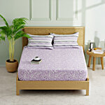 Kopa-Home Fitted Double Bedsheet With 2 Pillow Covers Lilac Microfabric 152 TC- 198 x 180 cm 1 Set