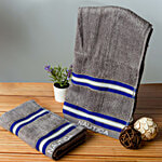 Nautica Hand Towel Cotton 500 GSM - Grey, 40 x 60 cm 2 pcs