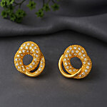 Jewelz Gold AD Loop Stud Earrings 1 Pair