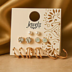 Jewelz Everyday Stud & Hoop Earring Set 6 Pairs