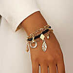 Jewelz Boho Black Bead & Charm Bracelet 1 pc