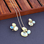 Jewelz Crystal Petal Necklace & Earrings 1 Set