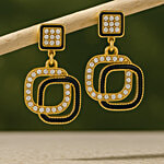 Jewelz Geometric Dual Square Drop Earrings 1 Pair