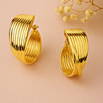 Jewelz Textured Twist Gold Hoop Earrings 1 Pair
