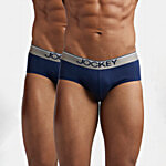 Jockey Men's Super Combed Cotton Solid Brief With Ultrasoft Waistband - Deep Navy 2 pcs (Size - XL)
