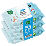 Mother Sparsh 98% Pure Water Baby Wipes Biodegradable 3 pcs (80 Pulls each)