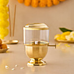 Daivya Sparsh by bigbasket Brass Akhand Jyot/ Navratri Diya With Borosilicate Glass Cover 1 pc