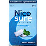 Nicosure Spearmint Nicotine Gum 2 mg - Tobacco Control Aid 10 pcs
