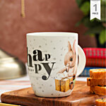 Clay Craft Fine Ceramic Happy Birthday Printed Milk/Coffee Mug - Orchid 389 370 ml