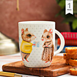 Clay Craft Fine Ceramic Mouse Printed Milk/Coffee Mug - Orchid 390 370 ml