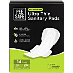 Pee Safe Ultra Thin Sanitary Pads - XL, XXL 14 pcs