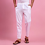 Eternal Cotton Linen White Pyjama 1 pc (Size - L)