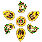 DailySo Diwali Sticker Handicraft Decoration - Meena Design, Multicolour Pooja Décor 7 pcs