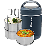 Jaypee Plus Hottline 3 Electric Lunch Box Steel Containers With Lifter 1 Unit (320 ml each)