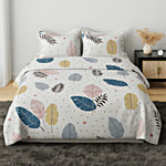 Dream Living Classic Double Bedsheet With 2 Pillow Covers Leaf Design 120 GSM 1 Set
