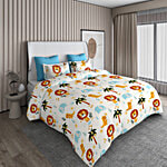 Dream Living Kids Double Bedsheet With 2 Pillow Covers Safari Animals Design 140 GSM 1 Set