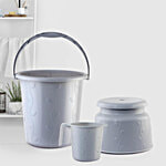 Cello Petal Bathroom Set - Small, Light Grey 3 pcs