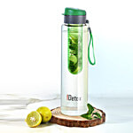 Cello Detox Fruit Infuser Glass Water Bottle - Green 750 ml