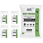 XLR8 Desi Delight Whey Protein Powder - 24 g Protein & 5.4 g BCAA, Assorted Flavours 34 g (Pack of 4)
