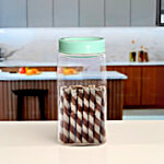 Yera Glass Square Clear Jar 1 L