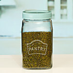 Yera Glass Square Clear Jar 2 L