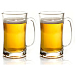 Yera Glass Beer Mugs - With Handle 350 ml (Set of 2)