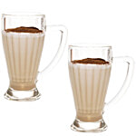 Yera Falooda Glass Mug - With Moulded Design 360 ml (Set of 2)